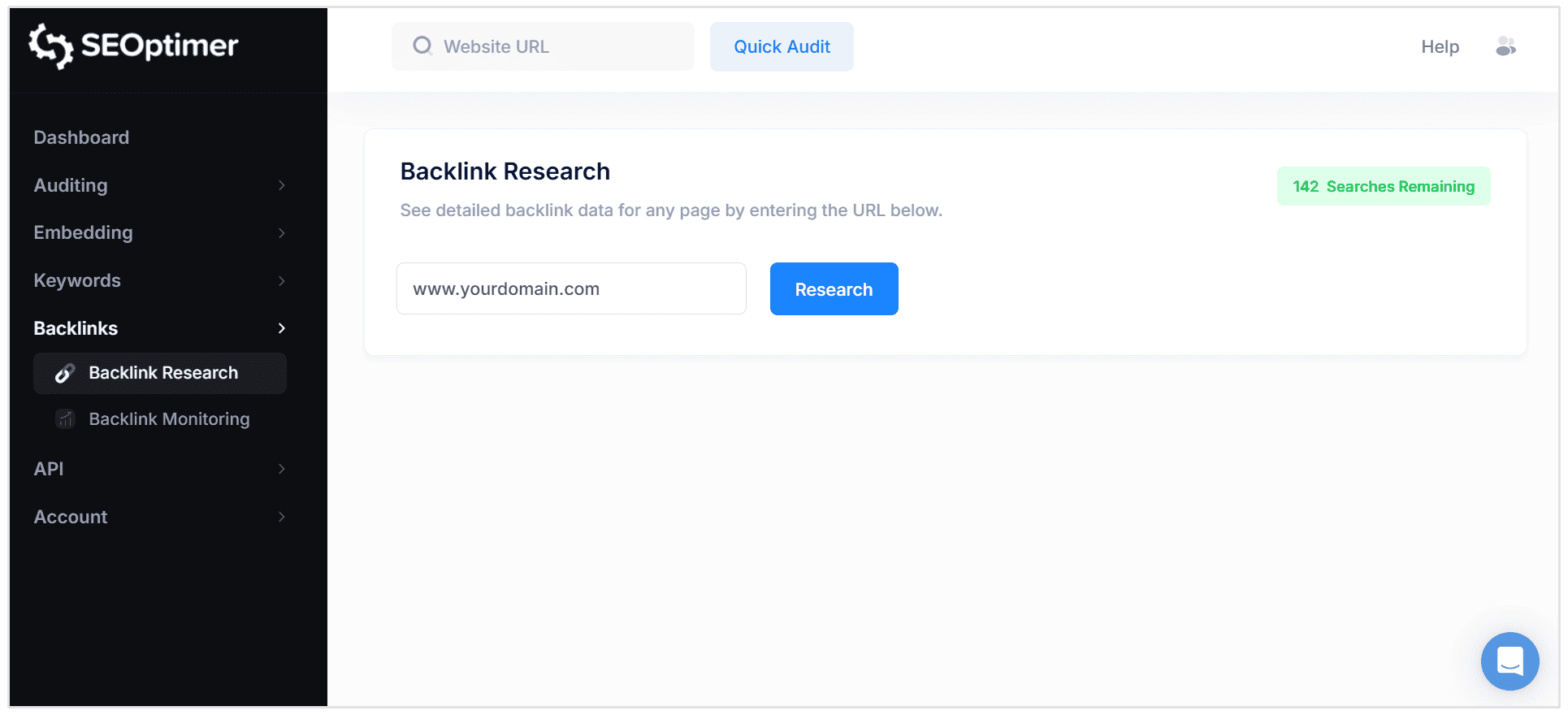 Backlink research module